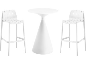 Vaena" stapelbare bistrotafel en kinderstoelen - 2 zits - Wit