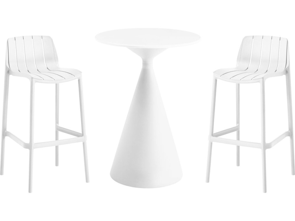 Vaena" stapelbare bistrotafel en kinderstoelen - 2 zits - Wit