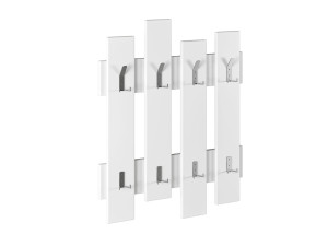 Houten wandkapstok "Wave" - 64 x 4 x 79 cm - Wit