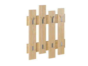 Houten wandkapstok "Wave" - 64 x 4 x 79 cm - Beige