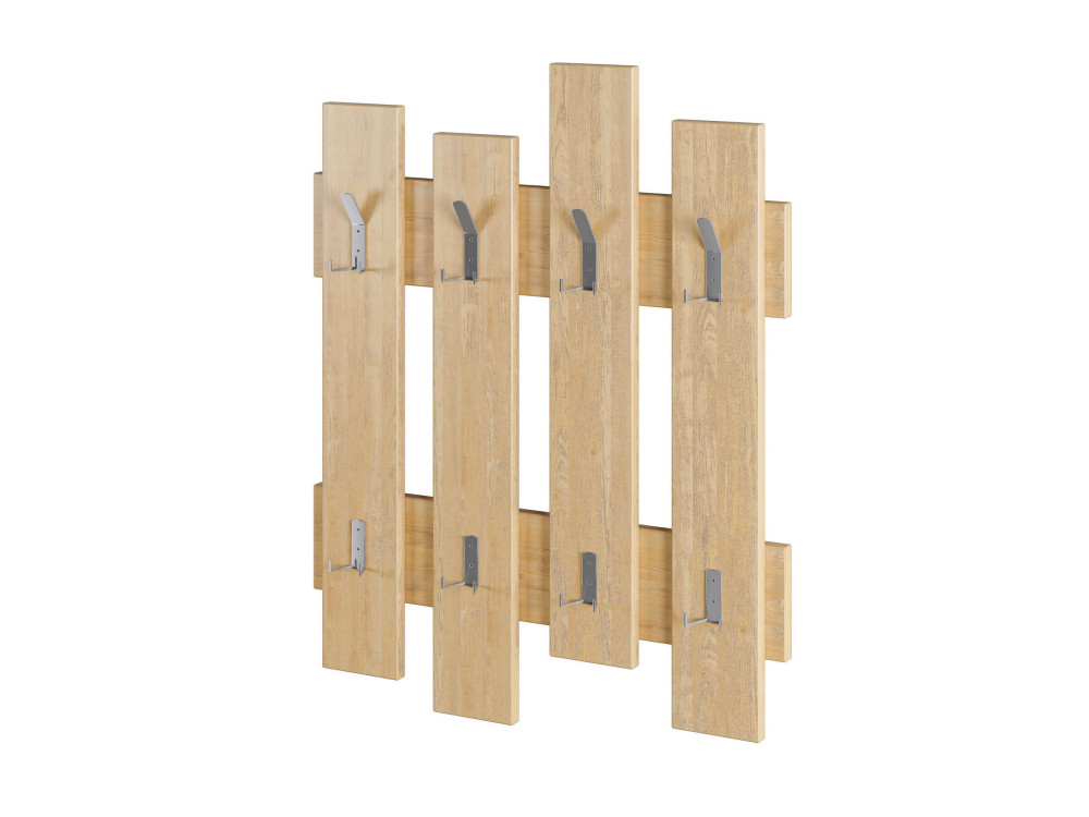 Houten wandkapstok "Wave" - 64 x 4 x 79 cm - Beige