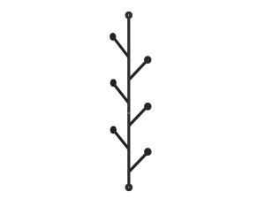 Ponpon" metalen wandkapstok - 22 x 5 x 94 cm - Zwart