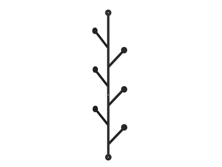 Ponpon" metalen wandkapstok - 22 x 5 x 94 cm - Zwart