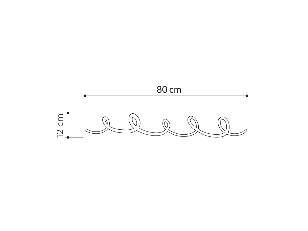 Sing" metalen wandkapstok - 22 x 5 x 97 cm - Zwart