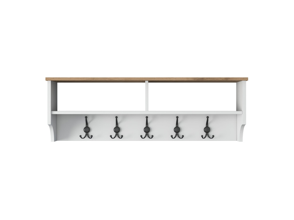 Houten kapstok "Pino" - 120 x 22 x 37 cm - Wit