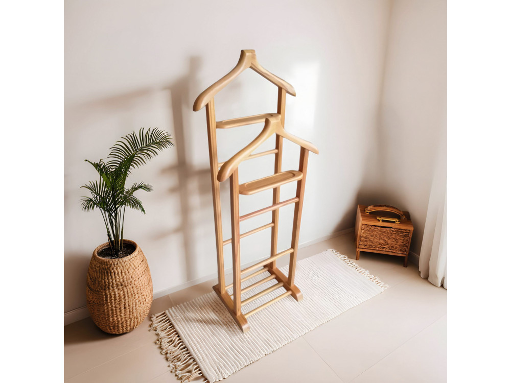 Beta" houten kledingrek - 33 x 46 x 120 cm - Beige