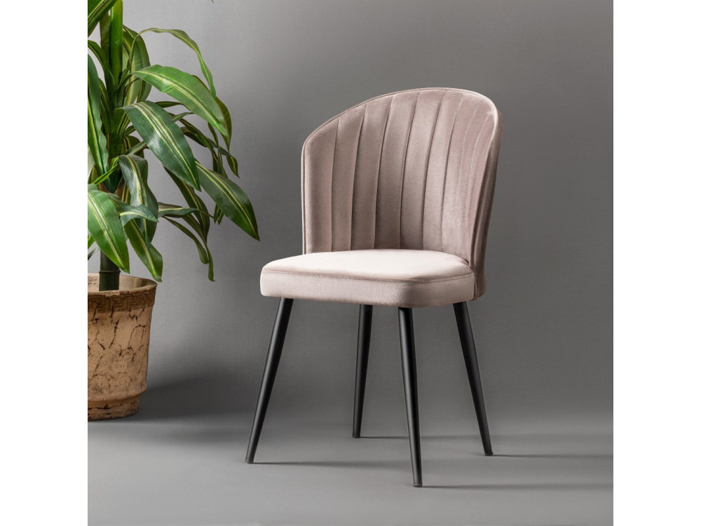 Rubi" houten stoelenset (2 stuks) - 52 x 42 x 85 cm - Cappuccino