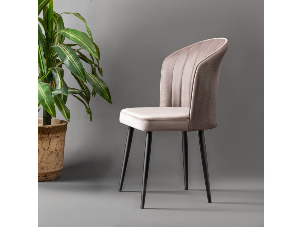 Rubi" houten stoelenset (2 stuks) - 52 x 42 x 85 cm - Cappuccino