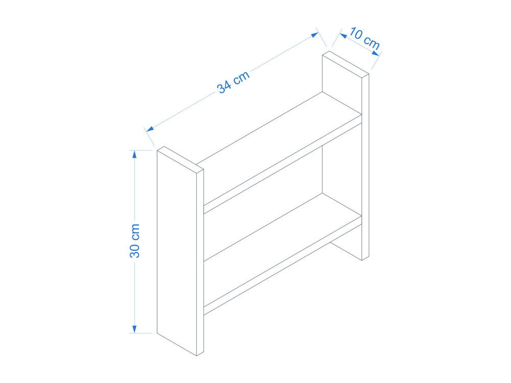 Houten keukenplank "Denver" - 34 x 10 x 30 cm - Wit
