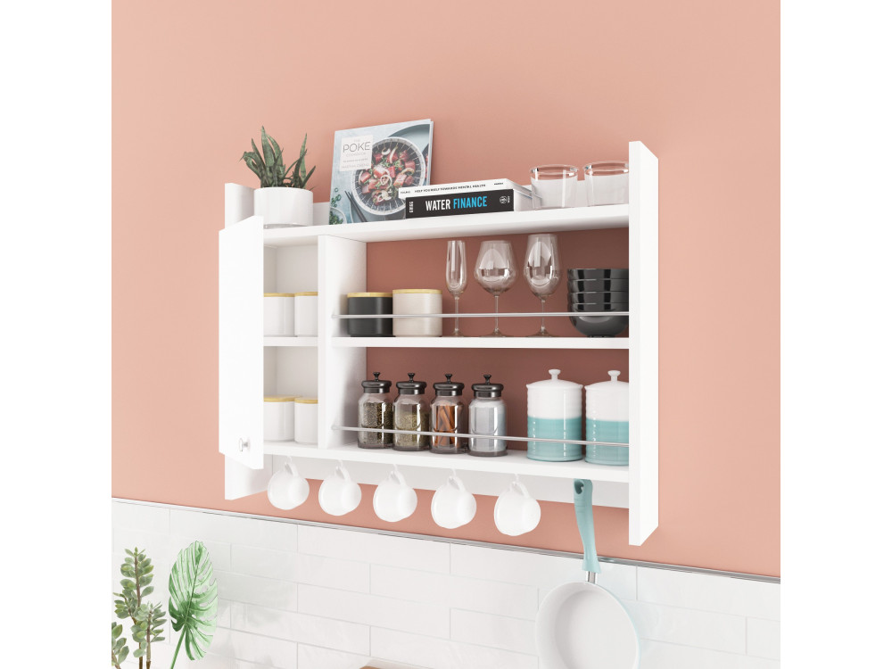 Houten keukenplank "Knerr" - 85 x 13 x 65 cm - Wit