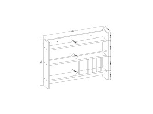Houten keukenplank "Kolin" - 85 x 13 x 65 cm - Wit