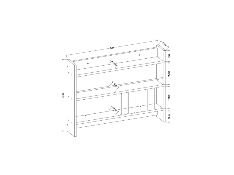 Houten keukenplank "Kolin" - 85 x 13 x 65 cm - Wit