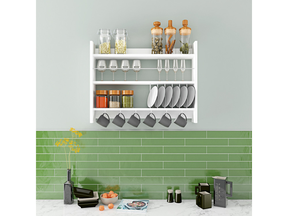 Houten keukenplank "Kolin" - 85 x 13 x 65 cm - Wit