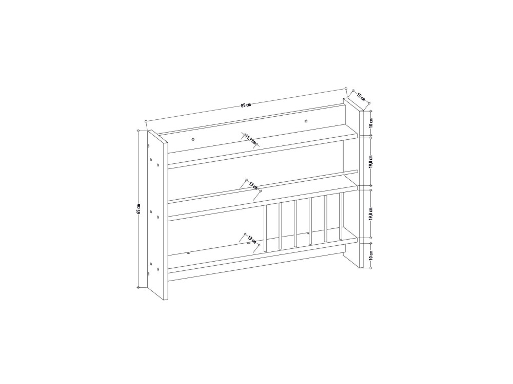Houten keukenplank "Kolin" - 85 x 13 x 65 cm - Wit