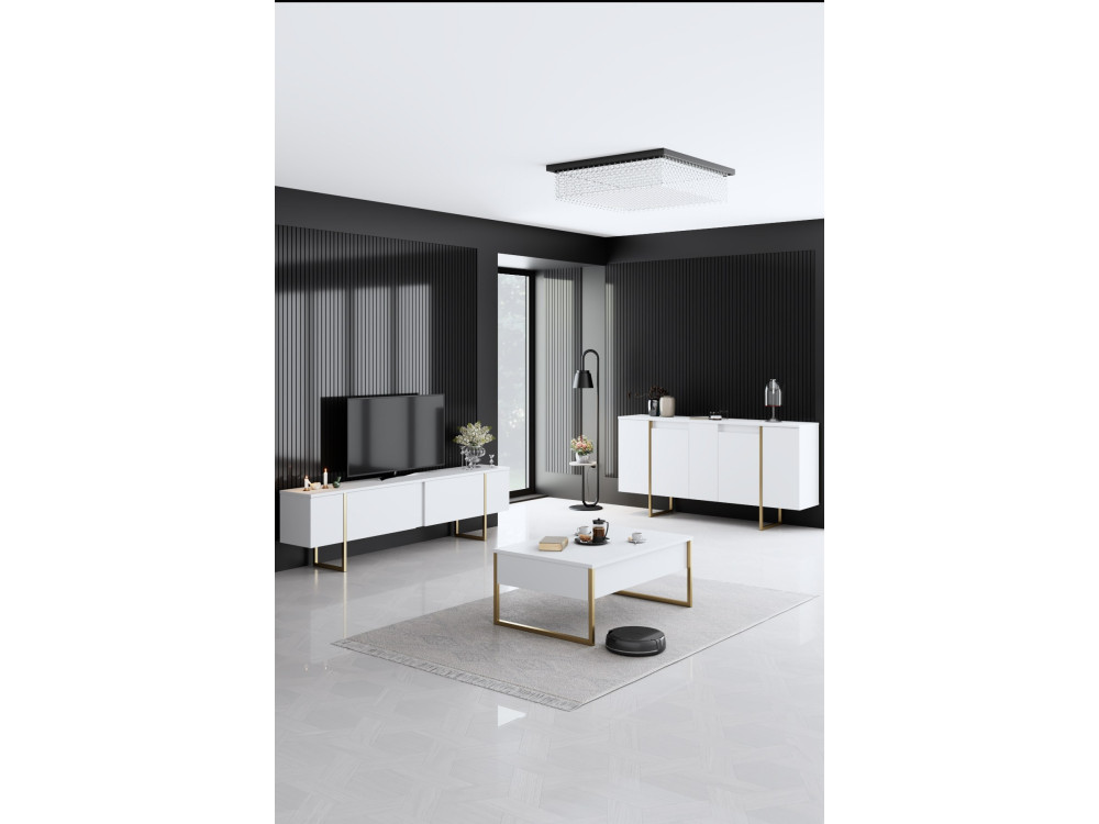 Luxe" houten loungemeubelset - 160 x 35 x 80 cm - Wit