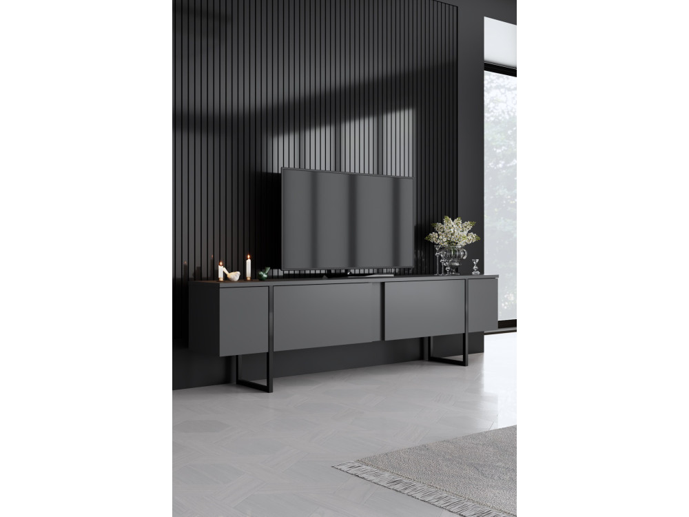 Luxe" houten loungemeubelset - 160 x 35 x 80 cm - Zwart