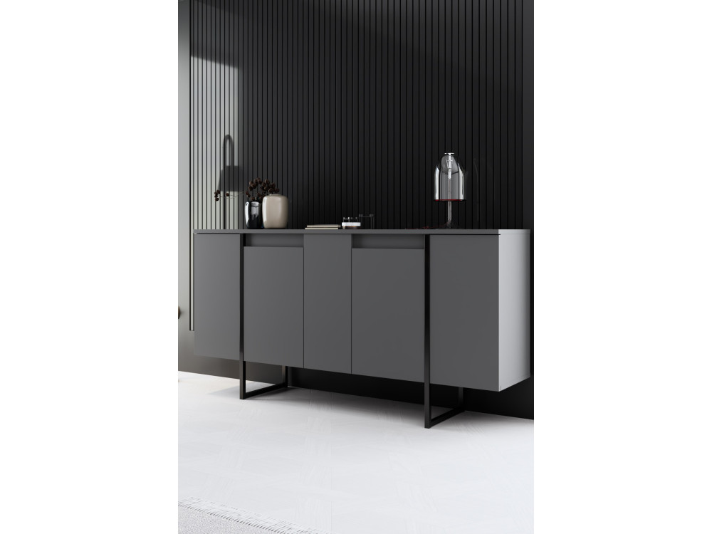 Luxe" houten loungemeubelset - 160 x 35 x 80 cm - Zwart