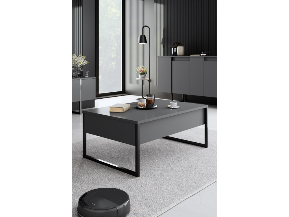 Luxe" houten loungemeubelset - 160 x 35 x 80 cm - Zwart