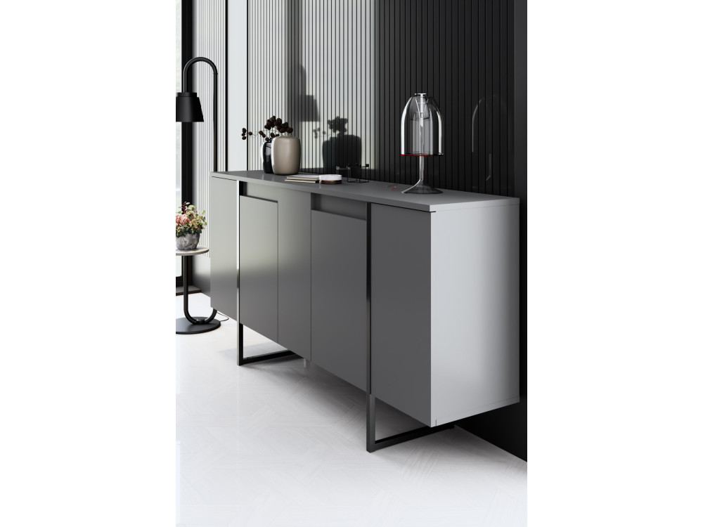 Luxe" houten loungemeubelset - 160 x 35 x 80 cm - Zwart