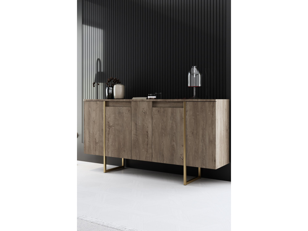 Luxe" houten loungemeubelset - 160 x 35 x 80 cm - Bruin