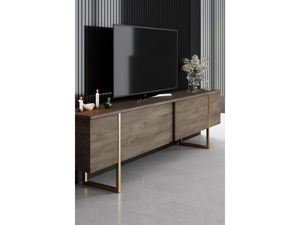 Luxe" houten loungemeubelset - 160 x 35 x 80 cm - Bruin