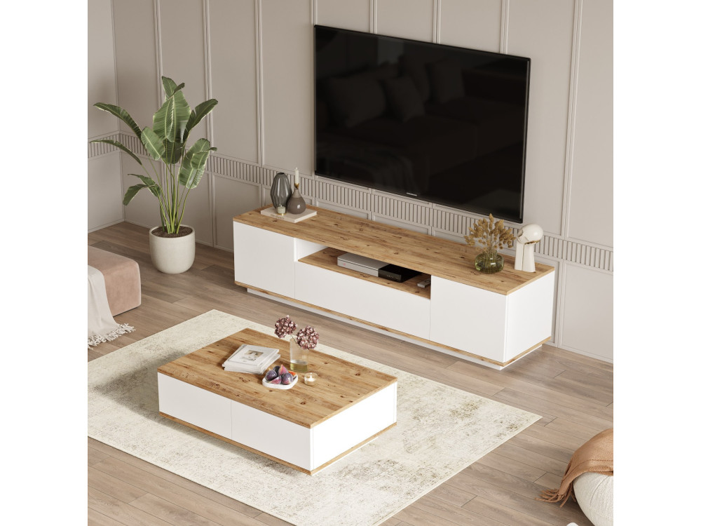 FR17" houten loungemeubelset - 180 x 44 x 44 cm - Wit