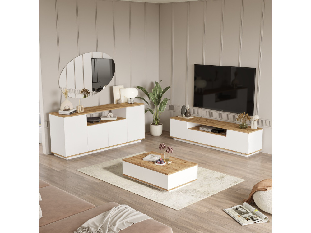 FR18" houten loungemeubelset - 180 x 44 x 44 cm - Wit