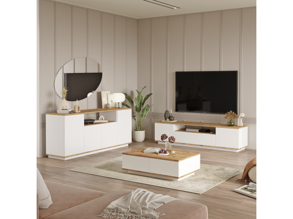 FR18" houten loungemeubelset - 180 x 44 x 44 cm - Wit