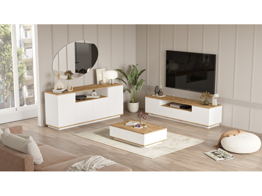 FR18" houten loungemeubelset - 180 x 44 x 44 cm - Wit
