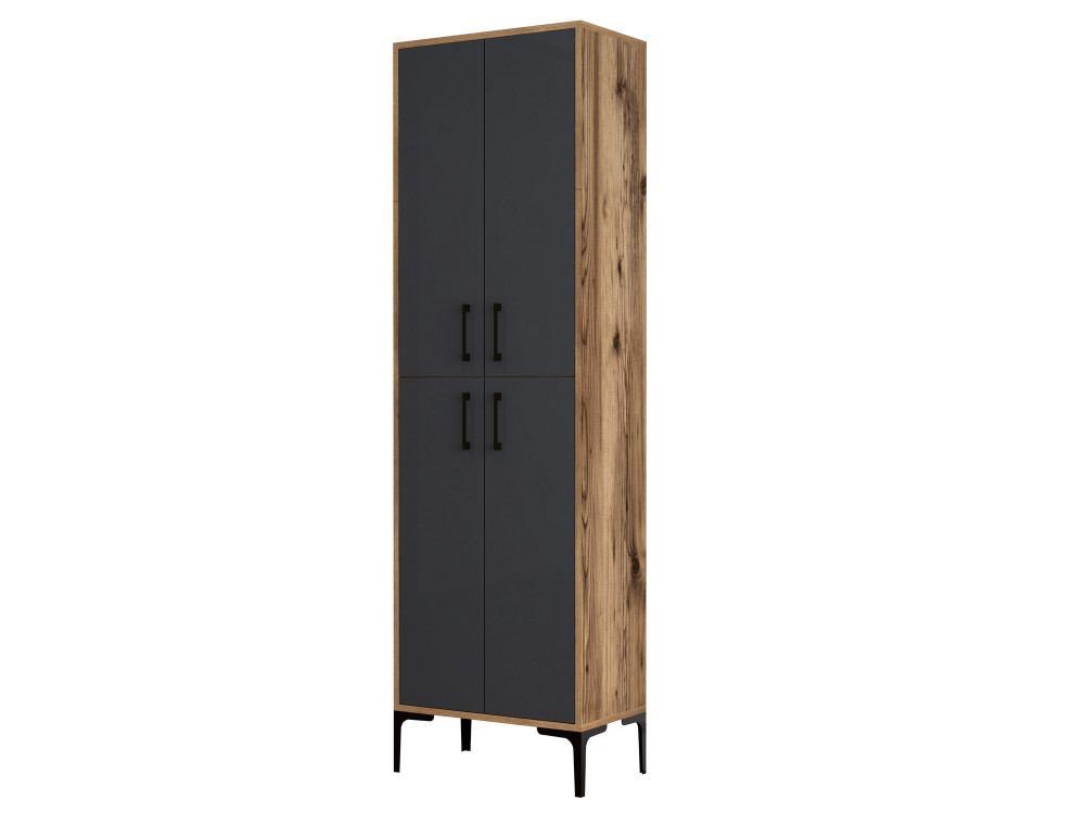 Multifunctioneel houten meubel "Berlin A" - 60 x 35 x 200 cm - Notelaar-Anthraciet