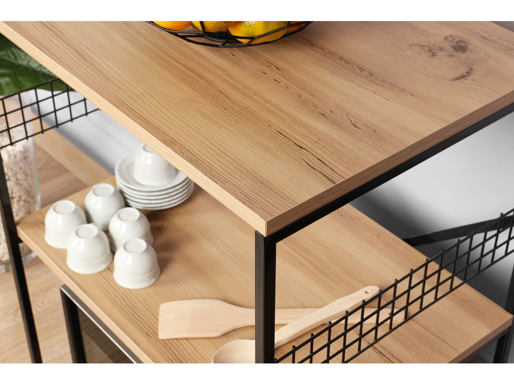 Multifunctionele houten kast "Anemon" - 60 x 45 x 124 cm - Bruin