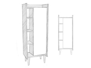 Lagomood Ruby" multifunctionele houten kast - 50 x 30 x 140 cm - Wit