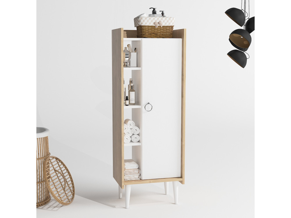 Lagomood Ruby" multifunctionele houten kast - 50 x 30 x 140 cm - Wit