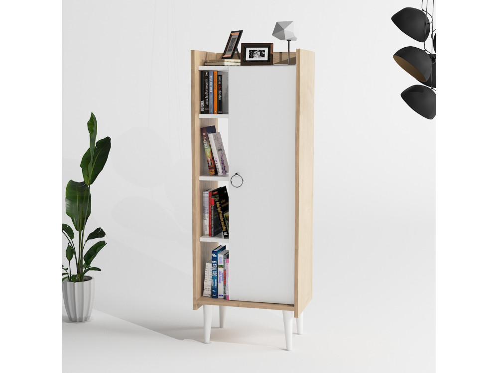 Lagomood Ruby" multifunctionele houten kast - 50 x 30 x 140 cm - Wit