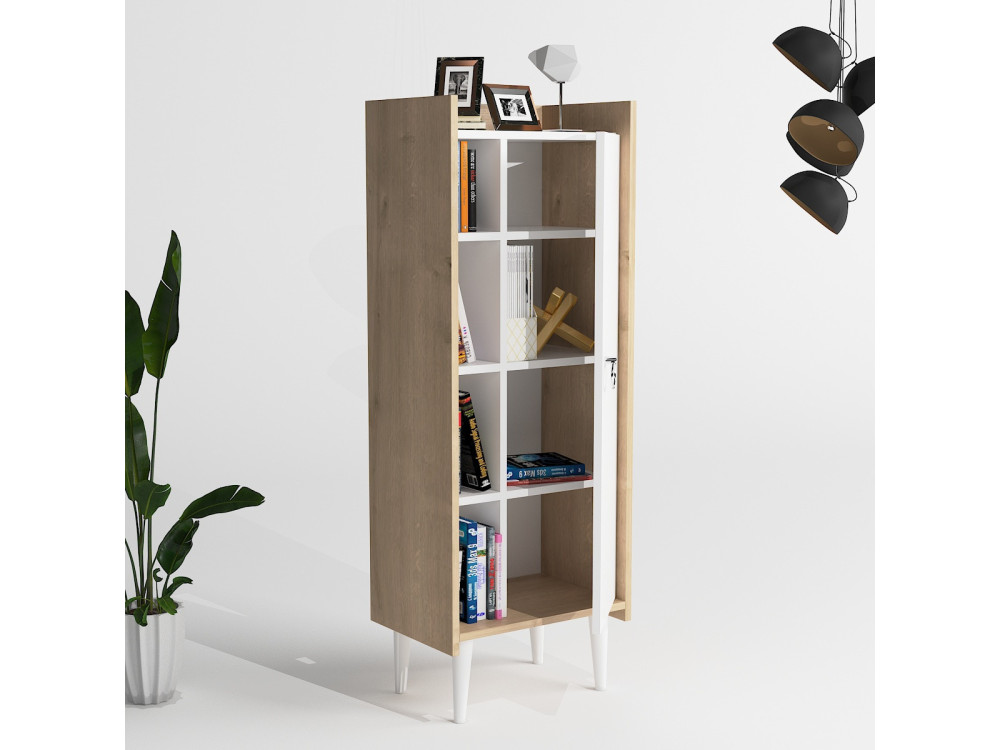 Lagomood Ruby" multifunctionele houten kast - 50 x 30 x 140 cm - Wit
