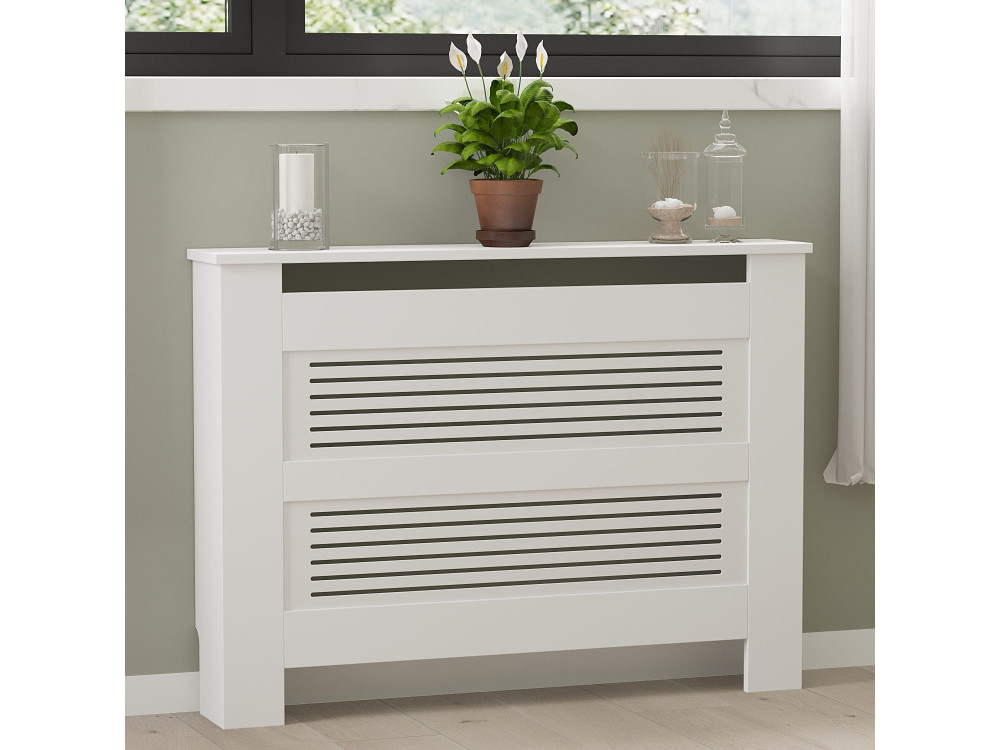 Houten radiatorkast "Termora" 112 x 19 x 82 cm - Wit
