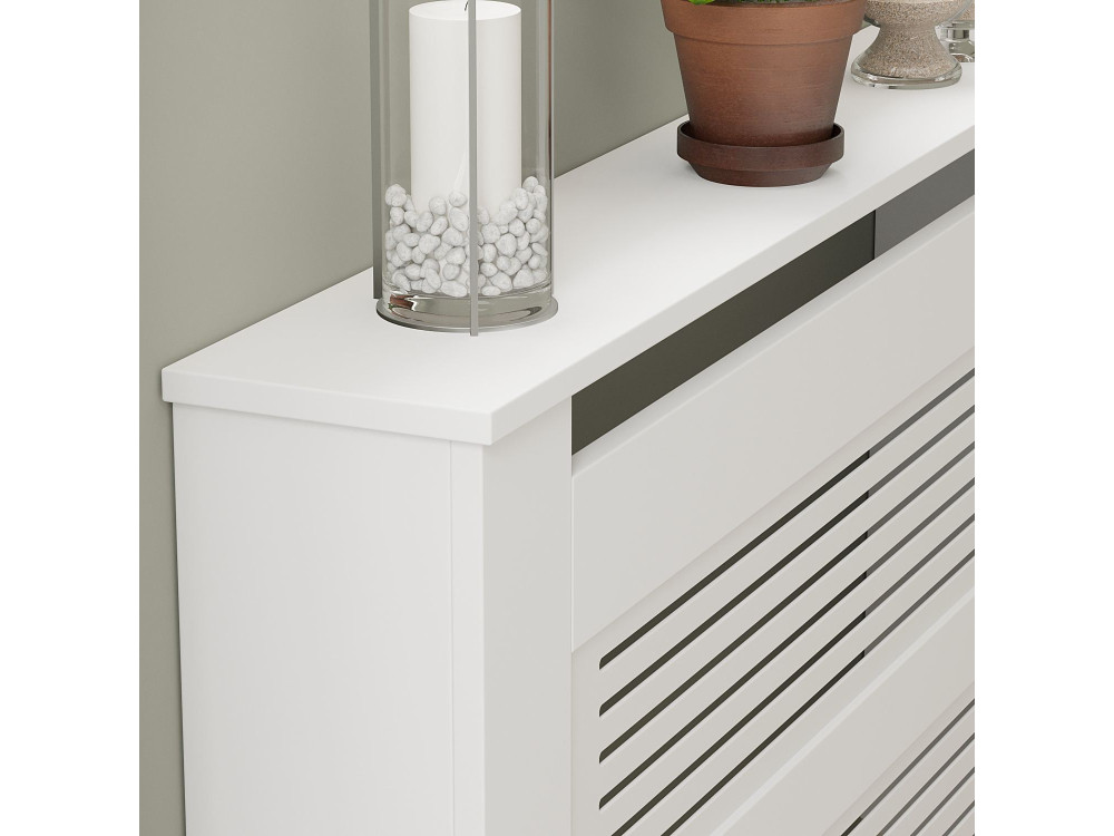 Houten radiatorkast "Termora" 112 x 19 x 82 cm - Wit