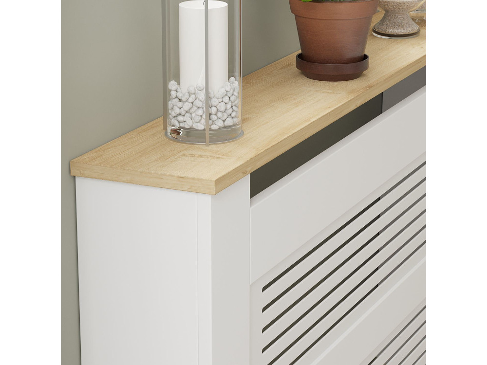 Houten radiatorkast "Termora" 112 x 19 x 82 cm - Saffier eik