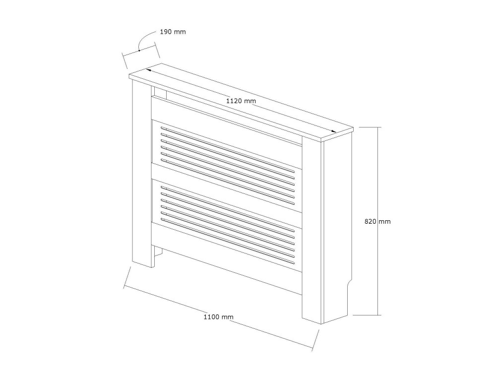 Houten radiatorkast "Termora" 112 x 19 x 82 cm - Saffier eik