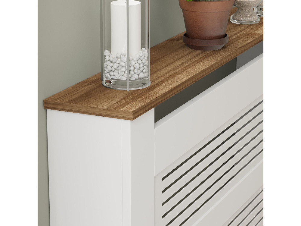 Houten radiatorkast "Termora" 112 x 19 x 82 cm - Notelaar