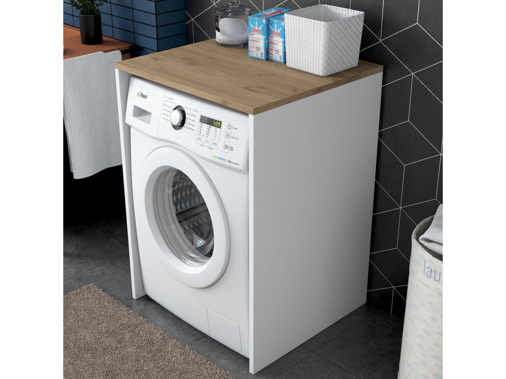 Houten wasmachinekast "Dido" - 65 x 60 x 91 cm - Wit