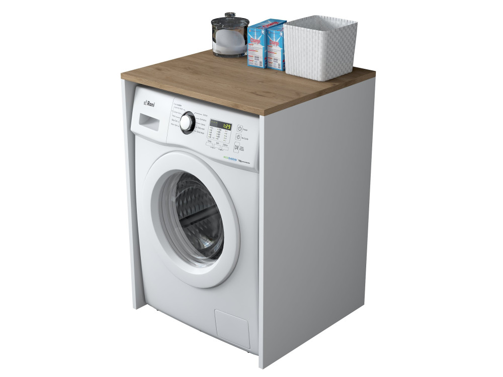 Houten wasmachinekast "Dido" - 65 x 60 x 91 cm - Wit
