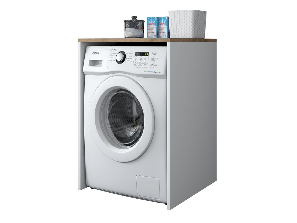 Houten wasmachinekast "Dido" - 65 x 60 x 91 cm - Wit
