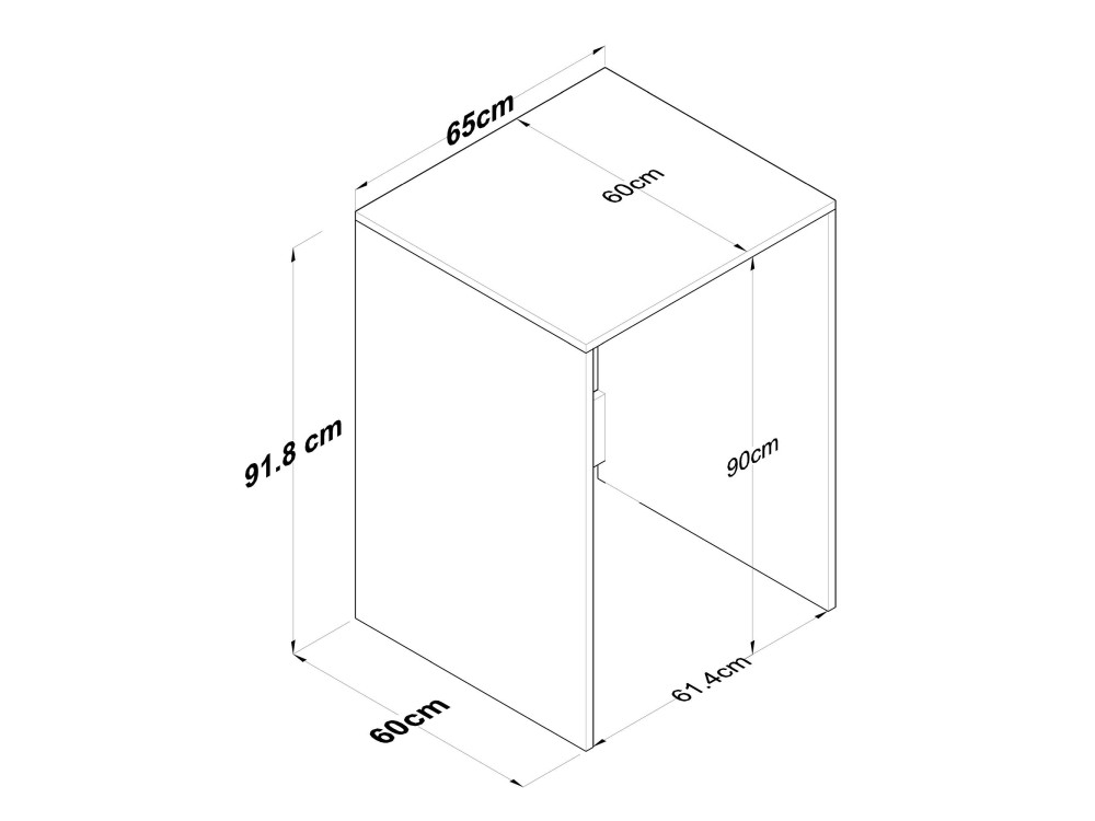 Houten wasmachinekast "Dido" - 65 x 60 x 91 cm - Wit