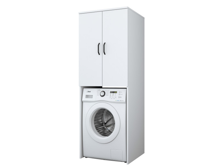 Losal" houten wasmachine kast - 65 x 62 x 181 cm - Wit