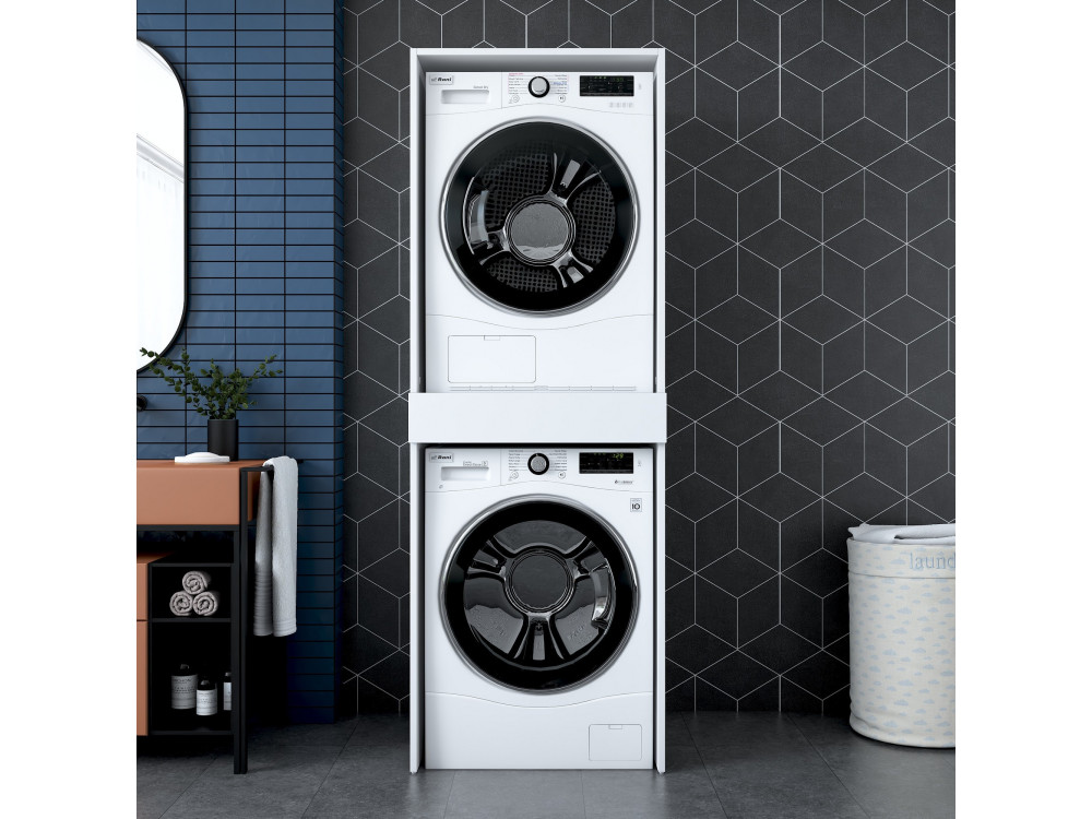 Houten wasmachinekast "Dorma" - 66 x 65 x 189 cm - Wit