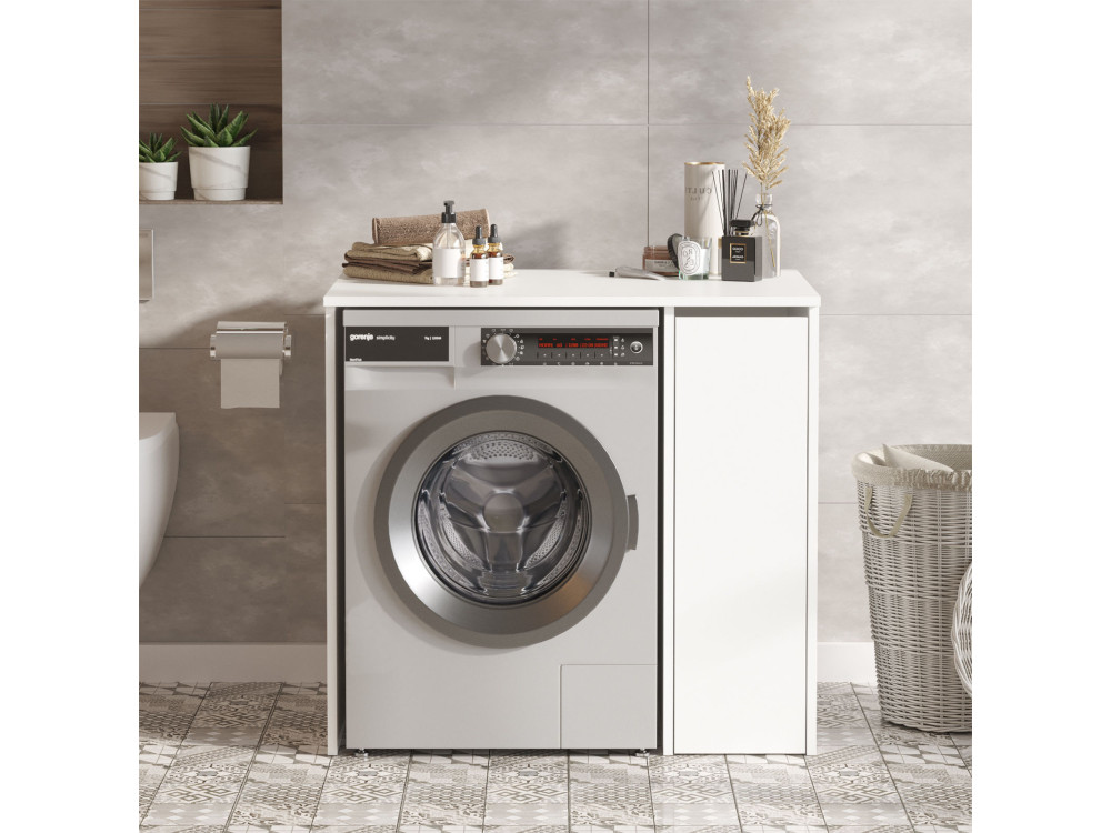 Houten wasmachinekast "Tera" - 93 x 60 x 88 cm - Wit