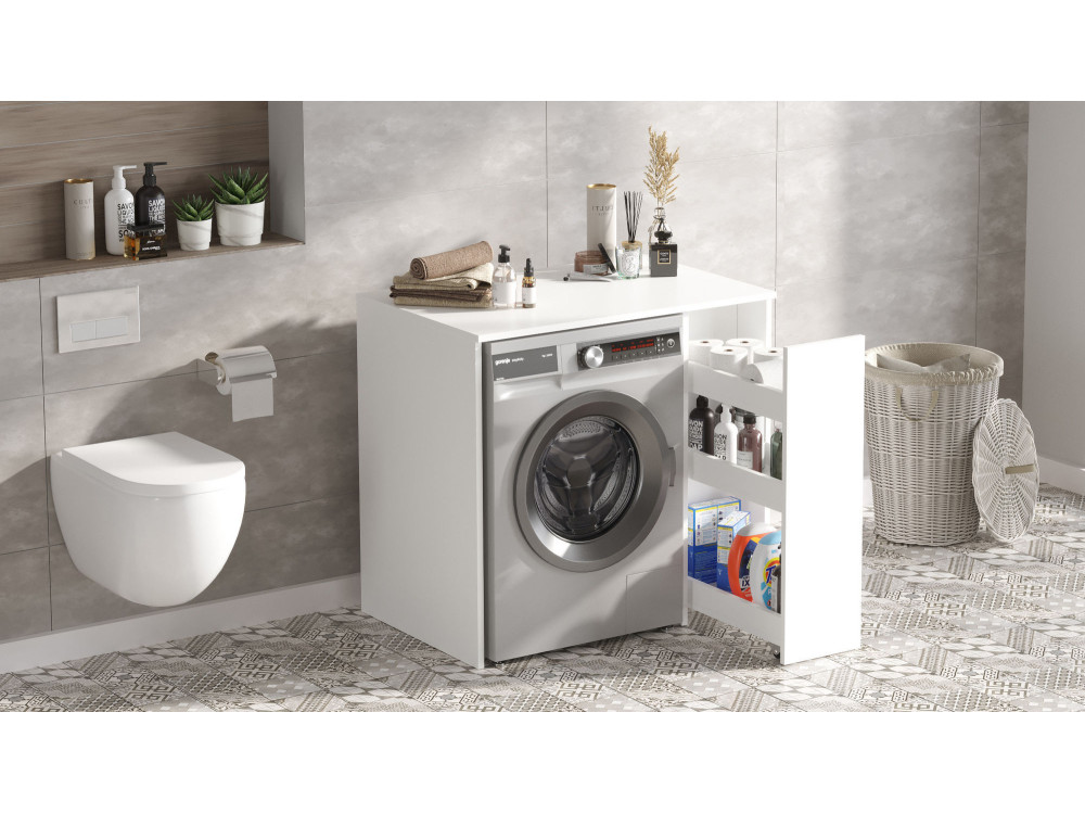 Houten wasmachinekast "Tera" - 93 x 60 x 88 cm - Wit