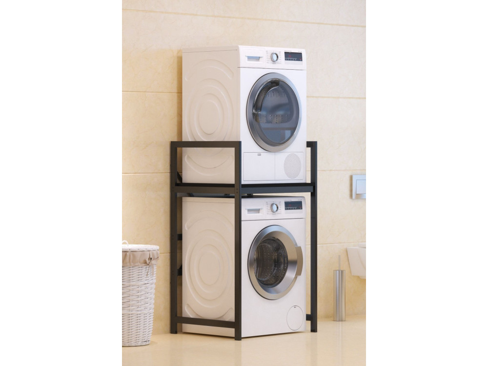 Junior" metalen wasmachinekast - 70 x 60 x 116 cm - Zwart