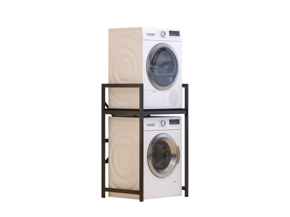 Junior" metalen wasmachinekast - 70 x 60 x 116 cm - Zwart